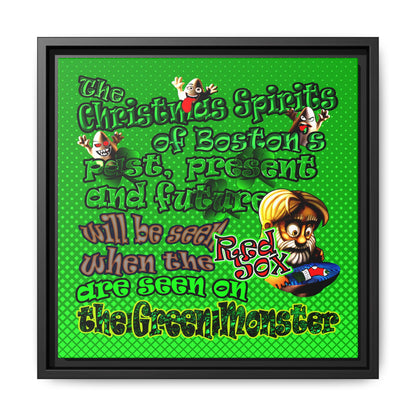 christmas spirits of boston - framed canvas art (logo green)