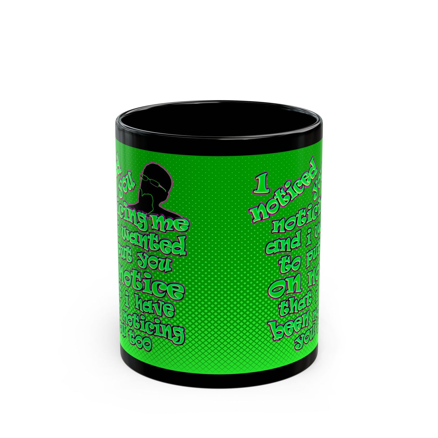 noticed you noticing - Black Mug (logo green)