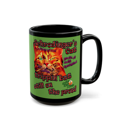 schrodinger's cat - Black Mug (green)