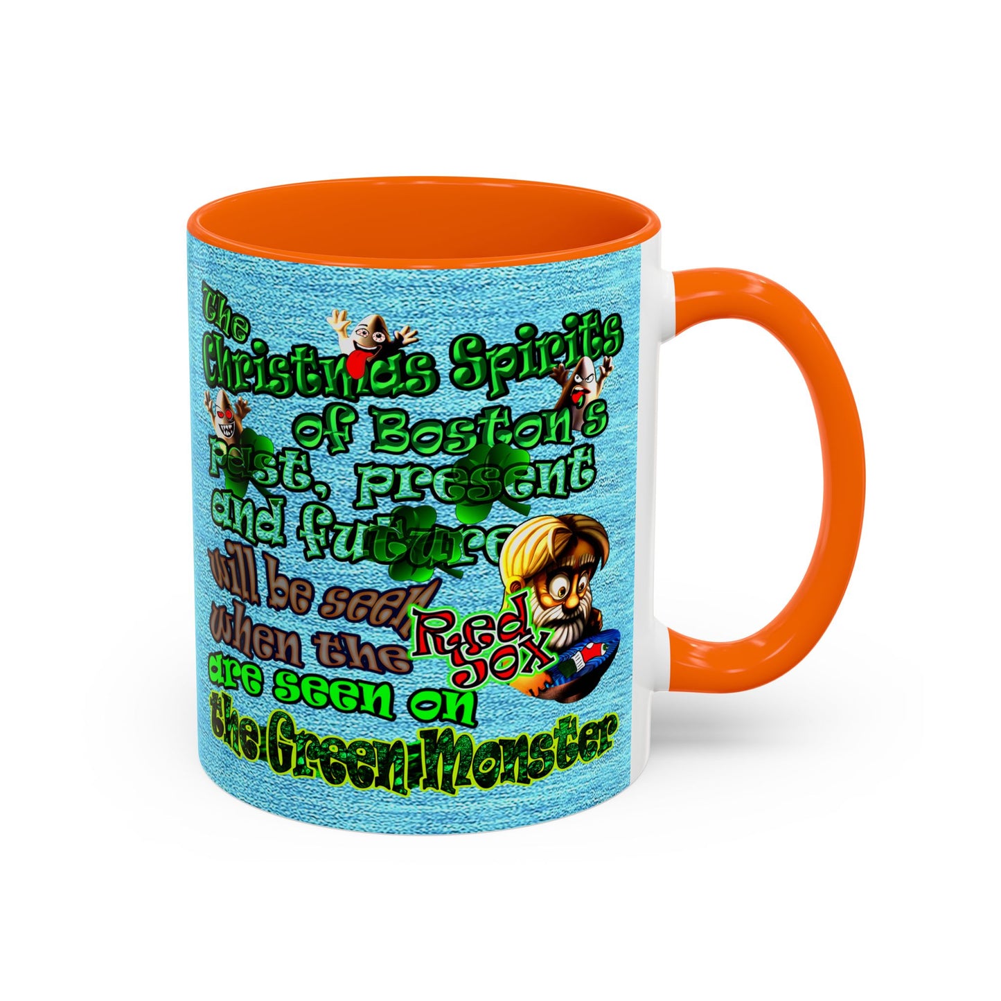 christmas spirits of boston - Accent Mug (faded blue)