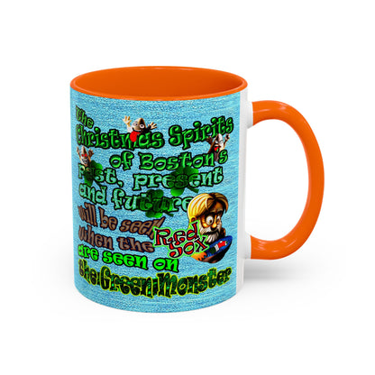 christmas spirits of boston - Accent Mug (faded blue)