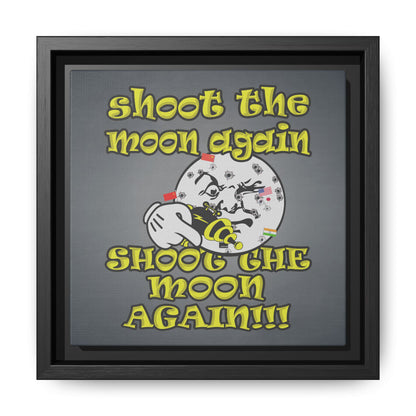 shoot the moon again - framed canvas art (grey-light grey)