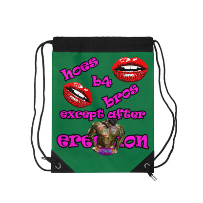 hoes b4 bros - Drawstring Bag (dark green)