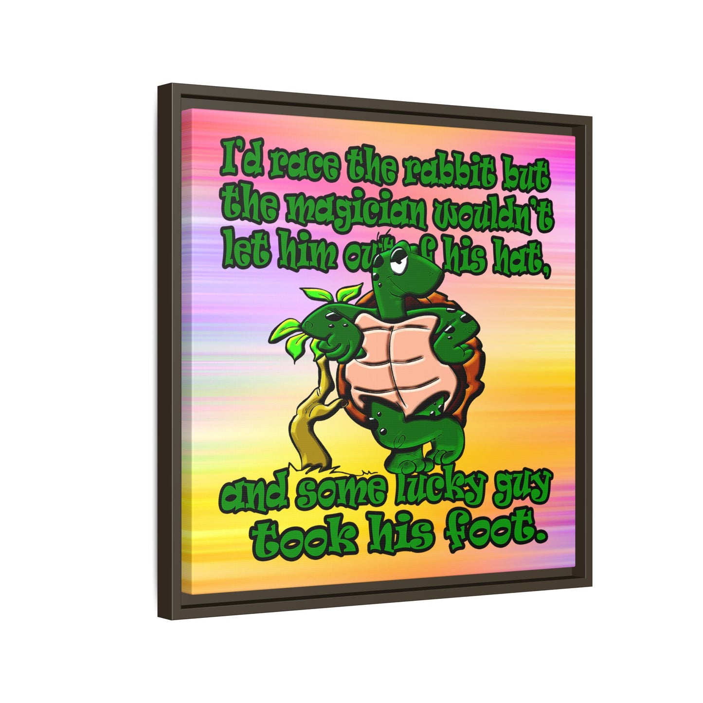 turtle race - framed canvas art (color blur)