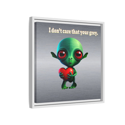I don't care that your grey - framed canvas art (brushed nickel)