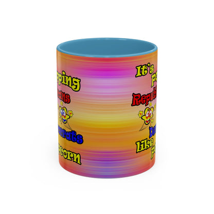 popping like popcorn - Accent Mug (color blur)