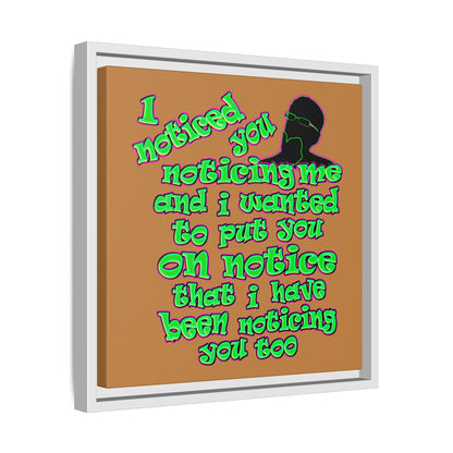 noticed you noticing - framed canvas art (light brown)
