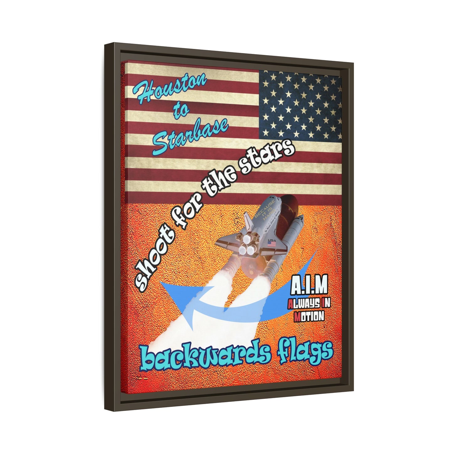 shoot for the stars - framed canvas art (burnt orange)