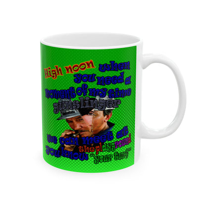 high noon - White Mug (logo green)