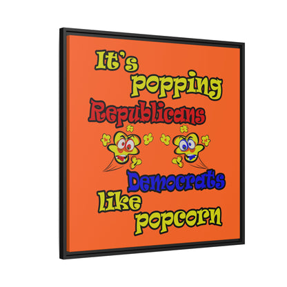 popping like popcorn - framed canvas art (orange)