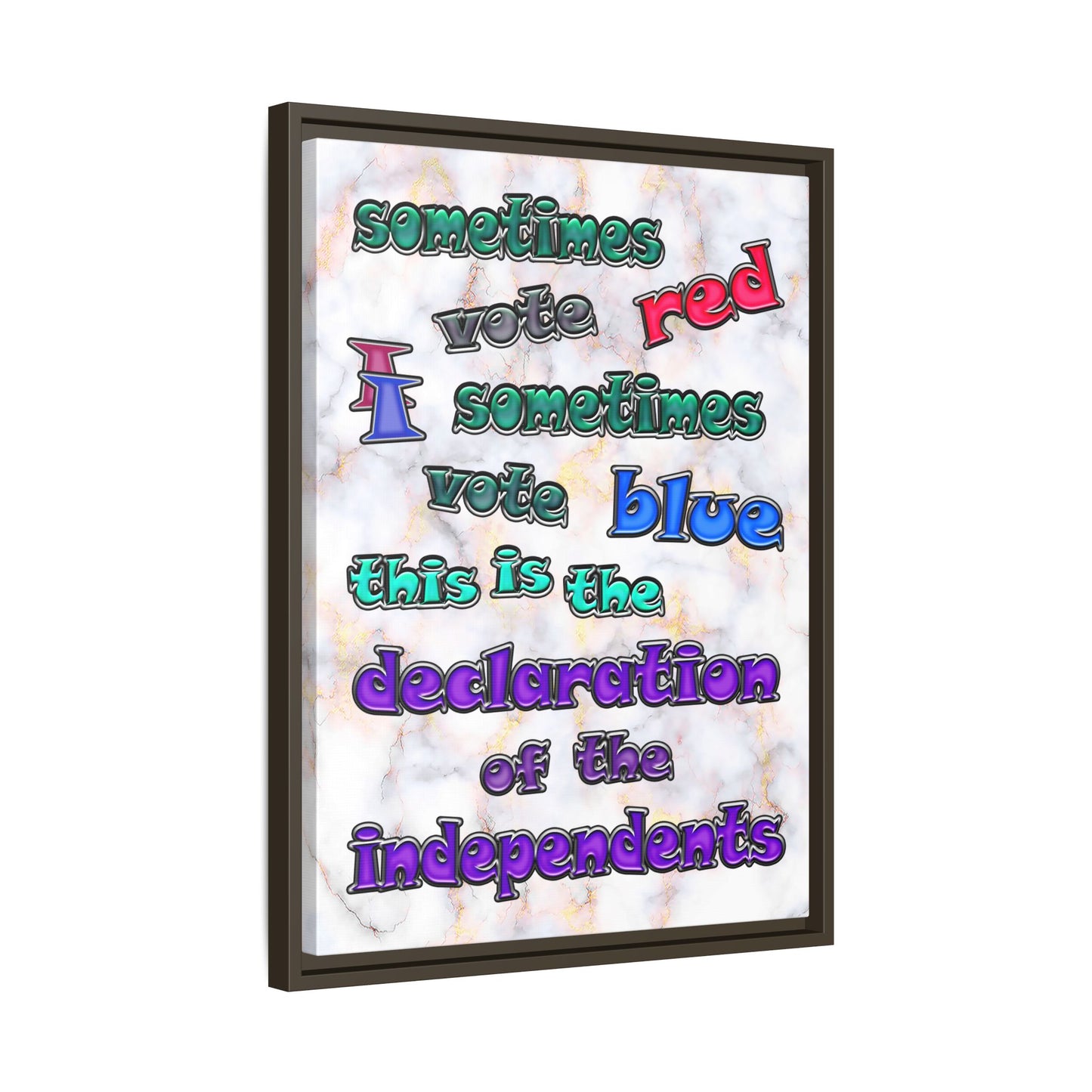 declaration of the independents - framed canvas art (white marble)