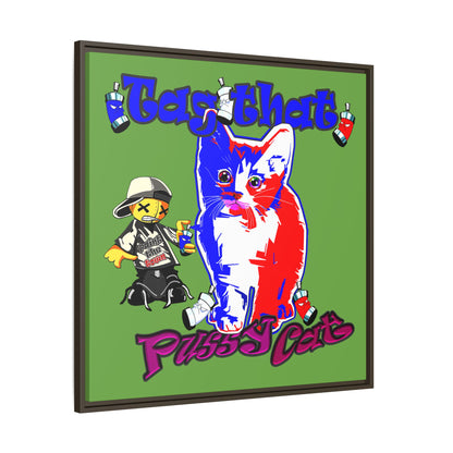 tag that - framed canvas art (green)