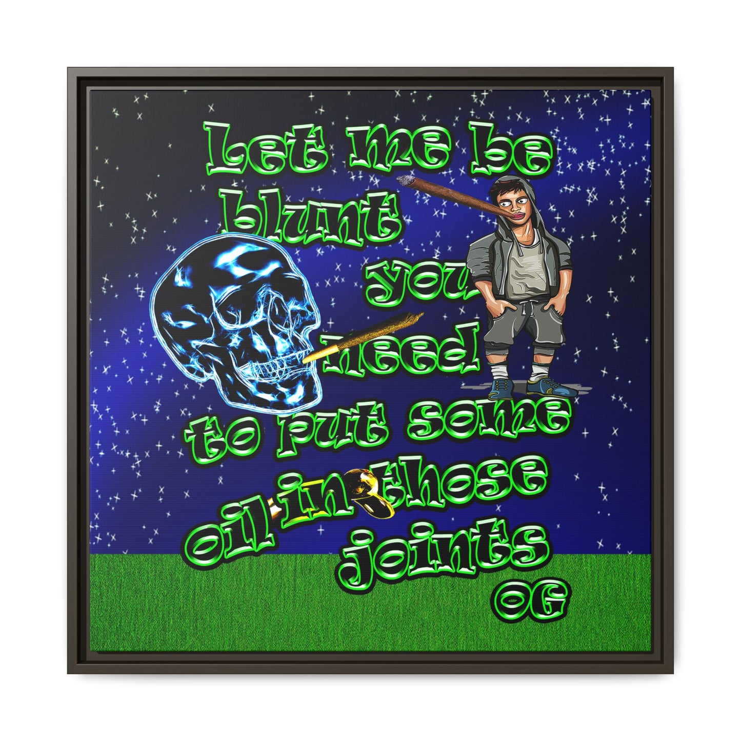 og - framed canvas art ('snoops' background)