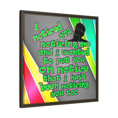 noticed you noticing - framed canvas art (rainbow split)