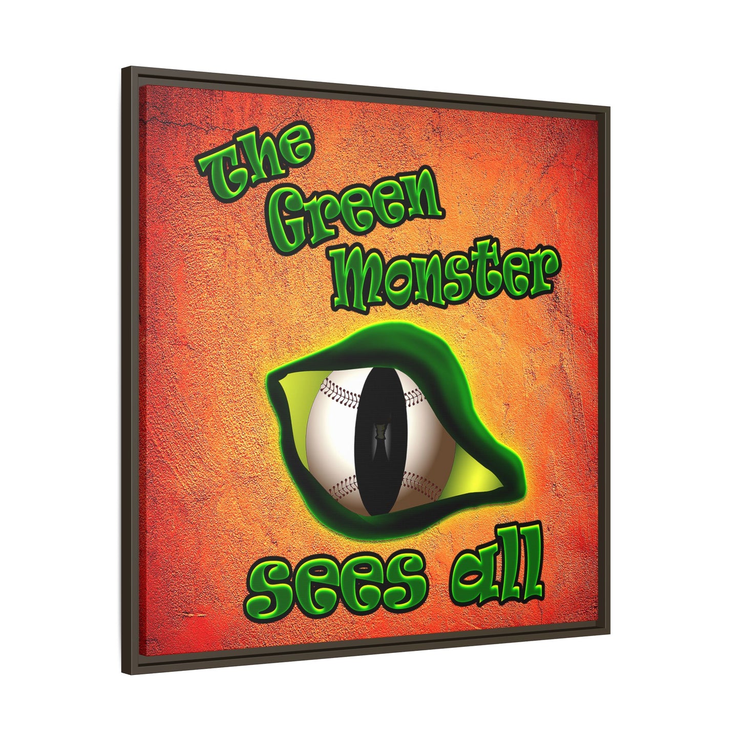 green monster - framed canvas art (burnt orange)