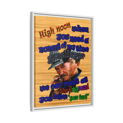high noon - framed canvas art (butterscotch wood finish)