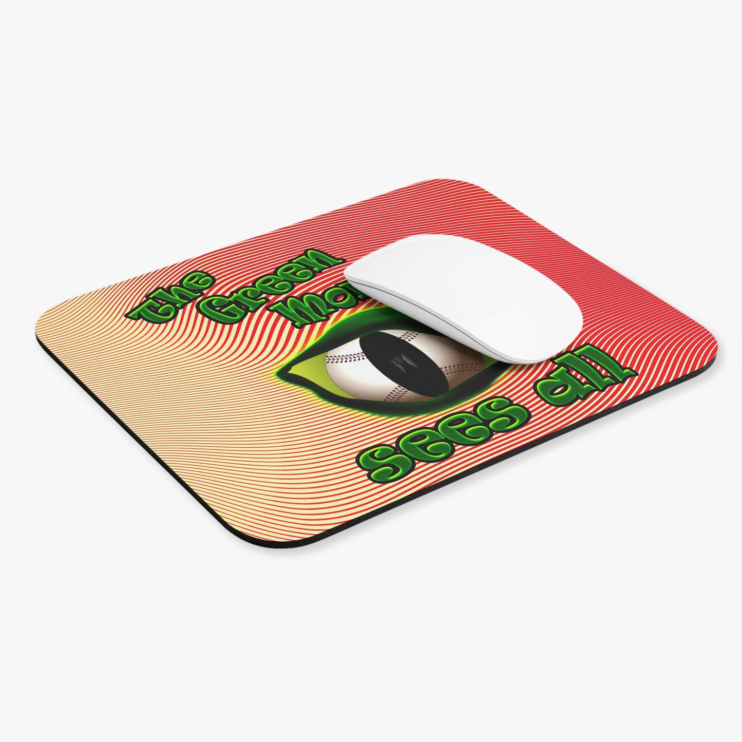 green monster - Mouse Pad (Rectangle) (yellow-orange wave)