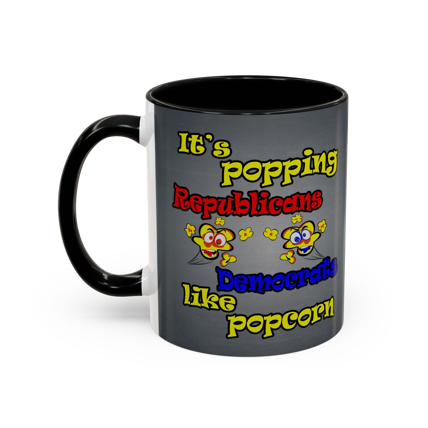 popping like popcorn - Accent Mug (grey-light grey)