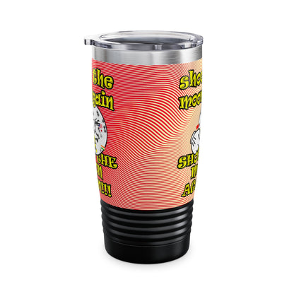 shoot the moon again - Ringneck Tumbler, 20oz (yellow-orange wave)
