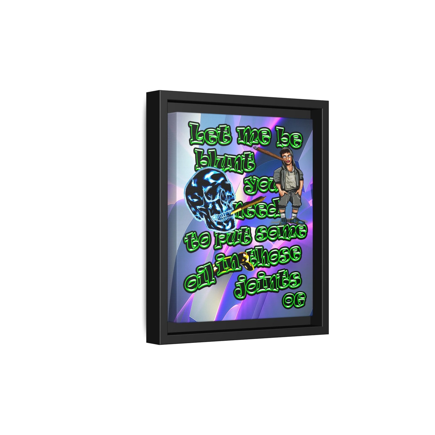 og - framed canvas art (grey-pink wave)