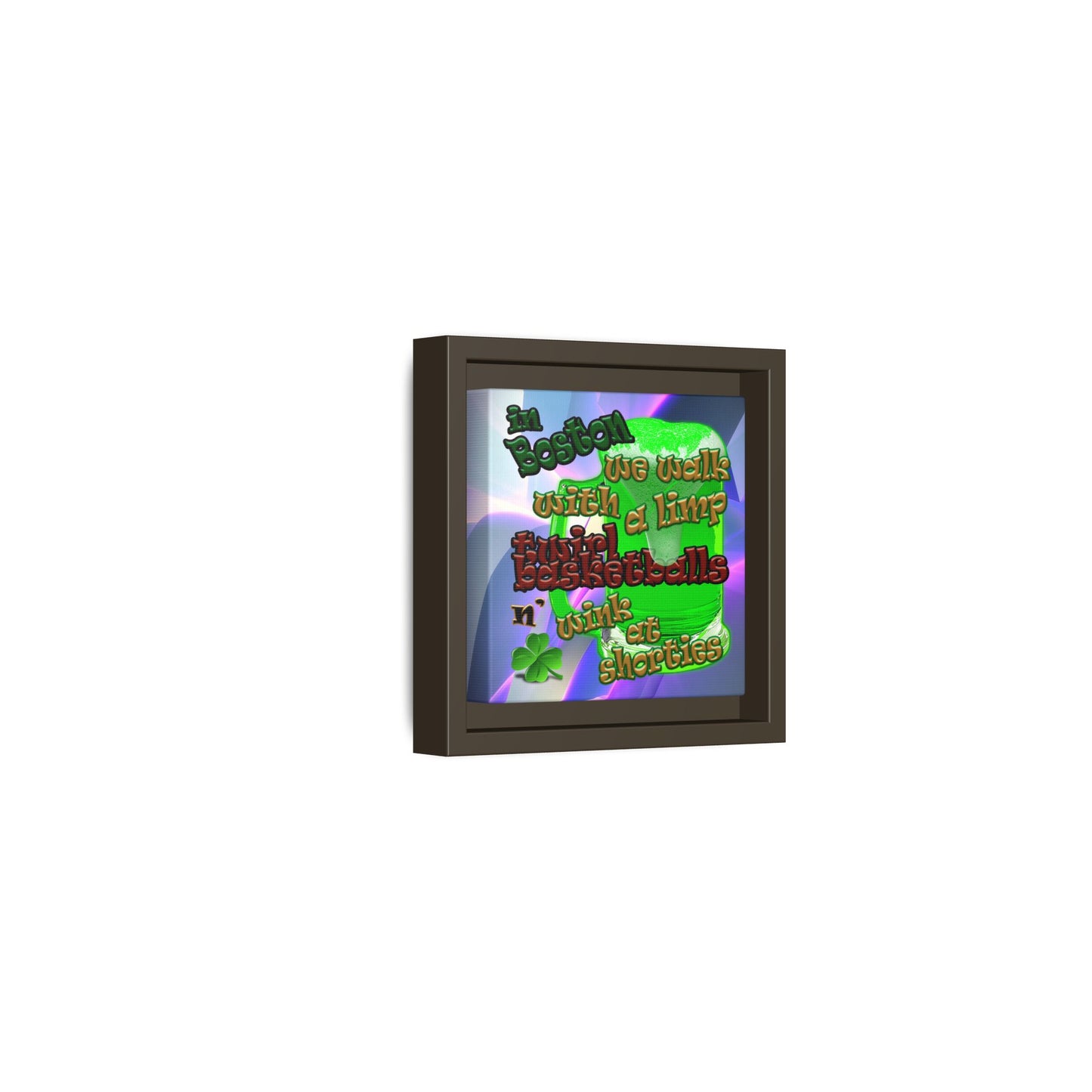 celtics logo - framed canvas art (grey-pink wave)