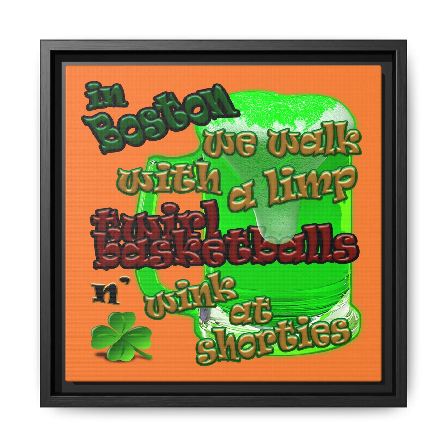 celtics logo - framed canvas art (crusta)