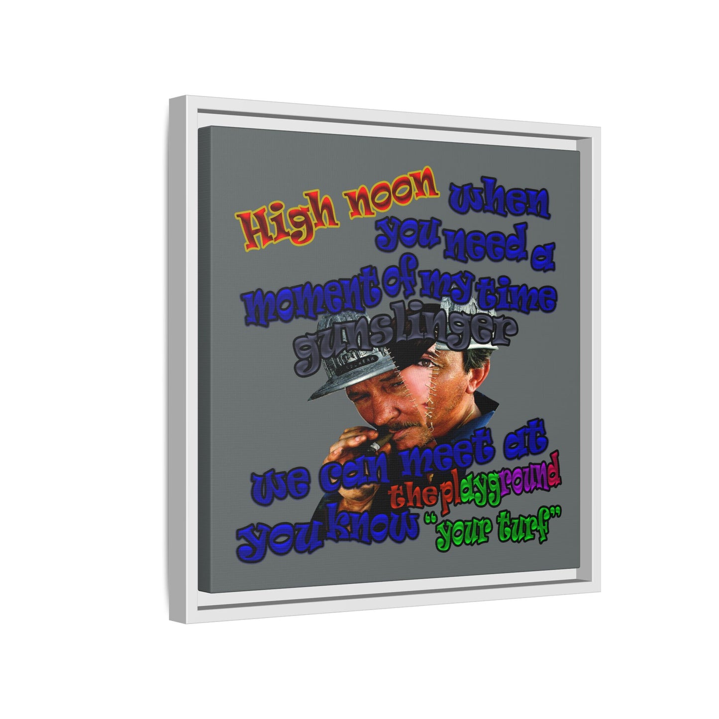 high noon - framed canvas art (dark grey)