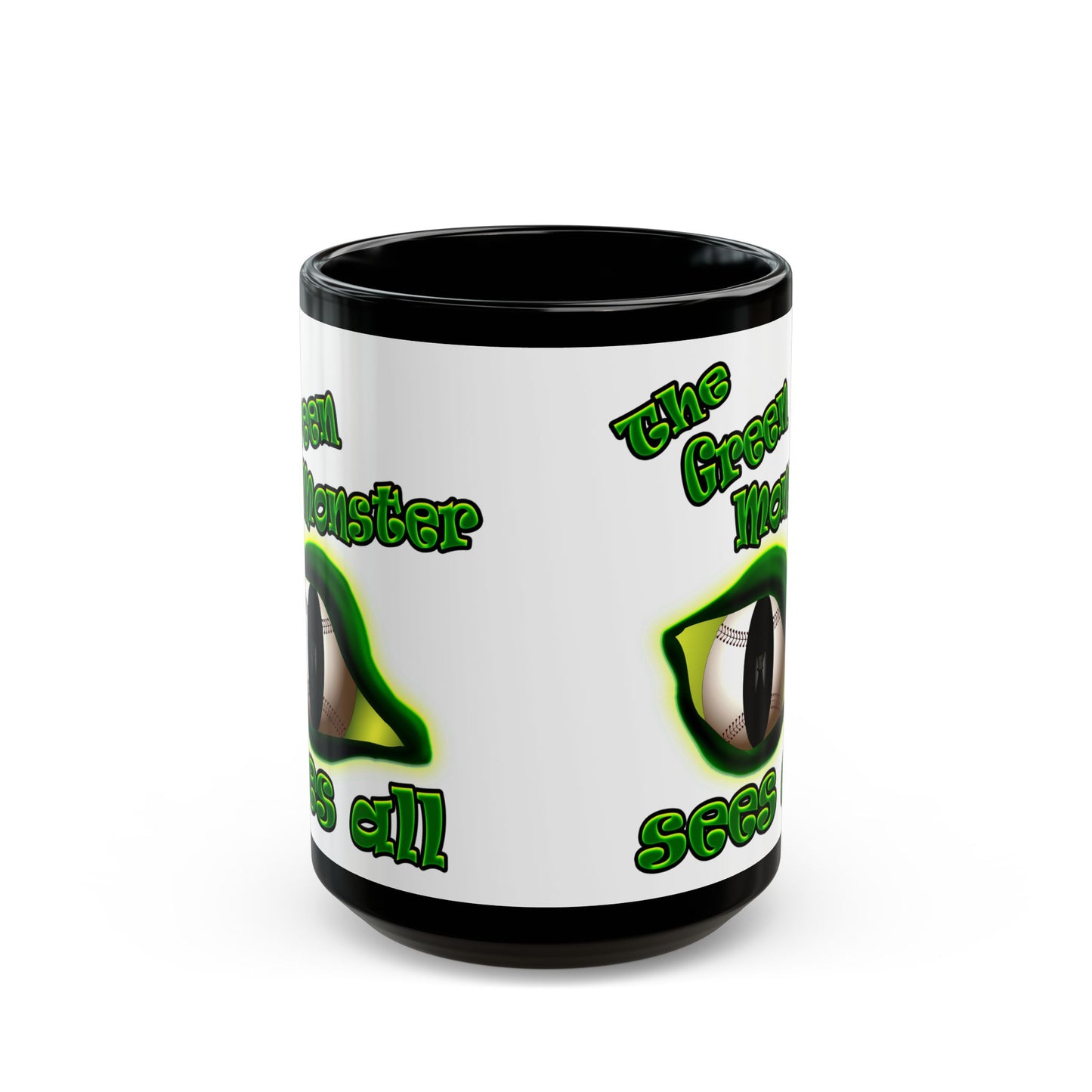 green monster - Black Mug (white)