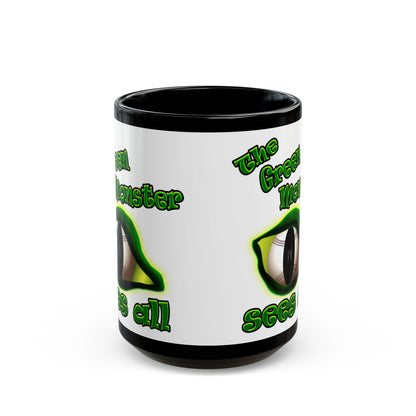 green monster - Black Mug (white)
