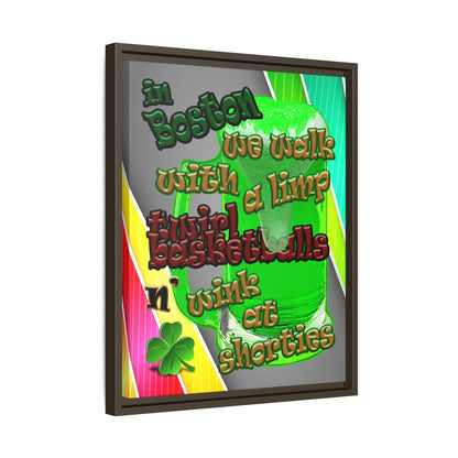celtics logo - framed canvas art (rainbow split)