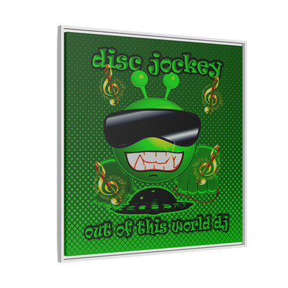 disc jockey - framed canvas art (logo green)