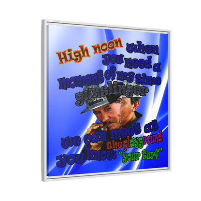 high noon - framed canvas art (blue-white wave)