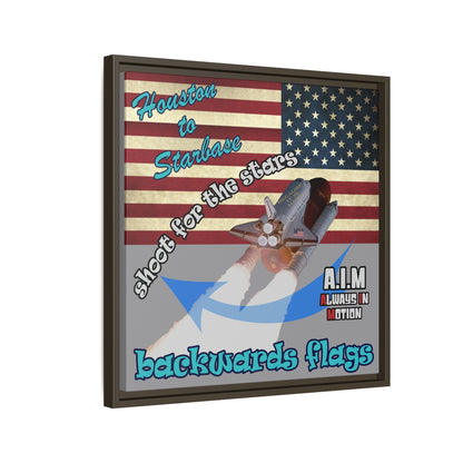 shoot for the stars - framed canvas art (grey)