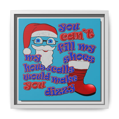 santa's shoes - framed canvas art (turquoise)