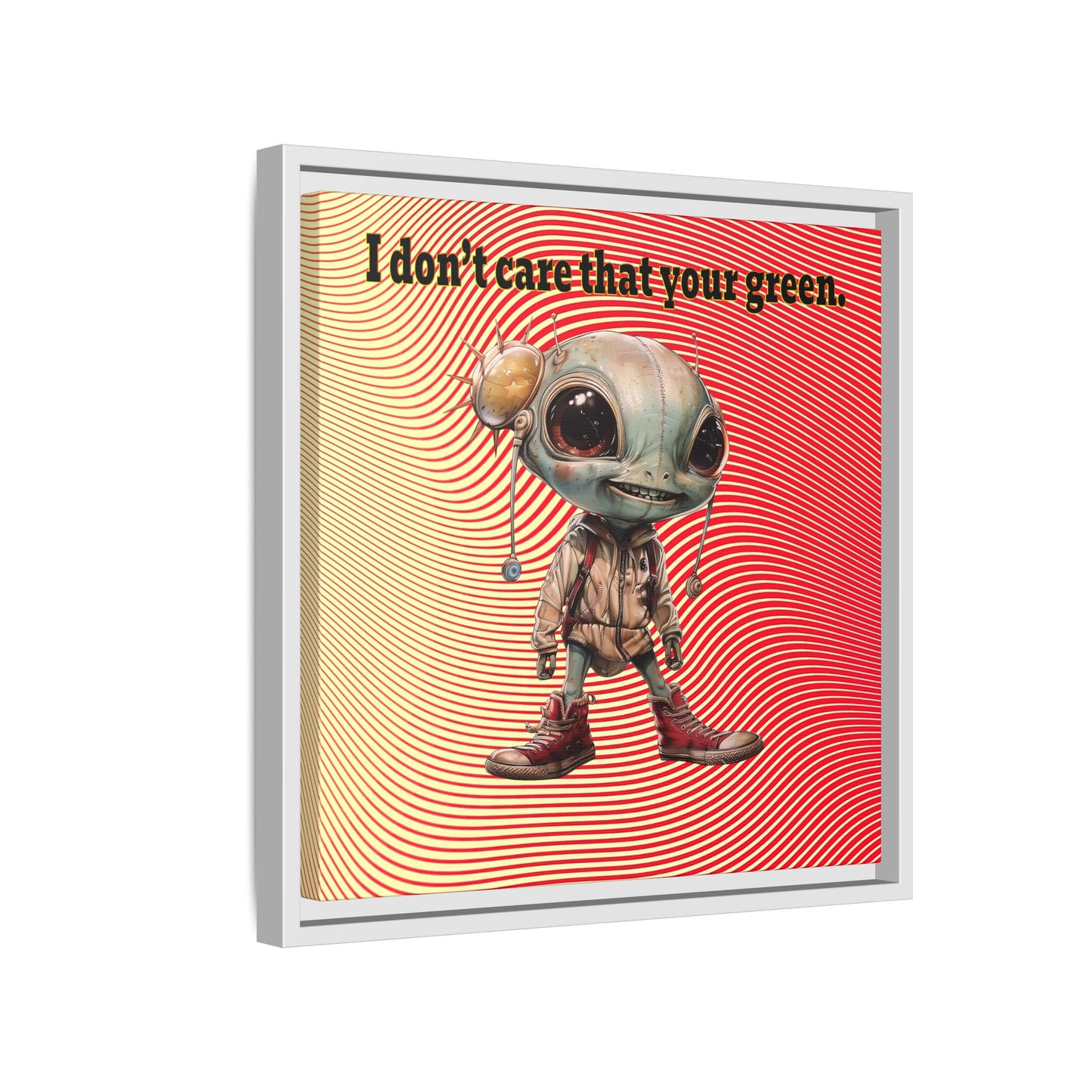 I don't care that your green - framed canvas art (yellow-orange wave)