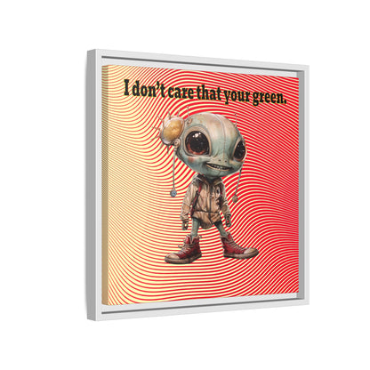 I don't care that your green - framed canvas art (yellow-orange wave)