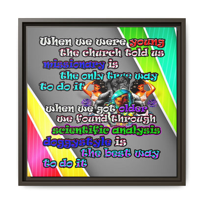 doggystyle - framed canvas art (rainbow split)