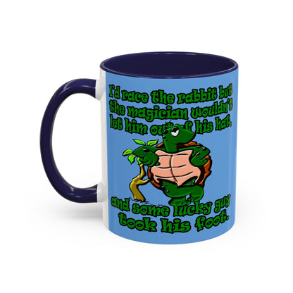 turtle race - Accent Mug (light blue)