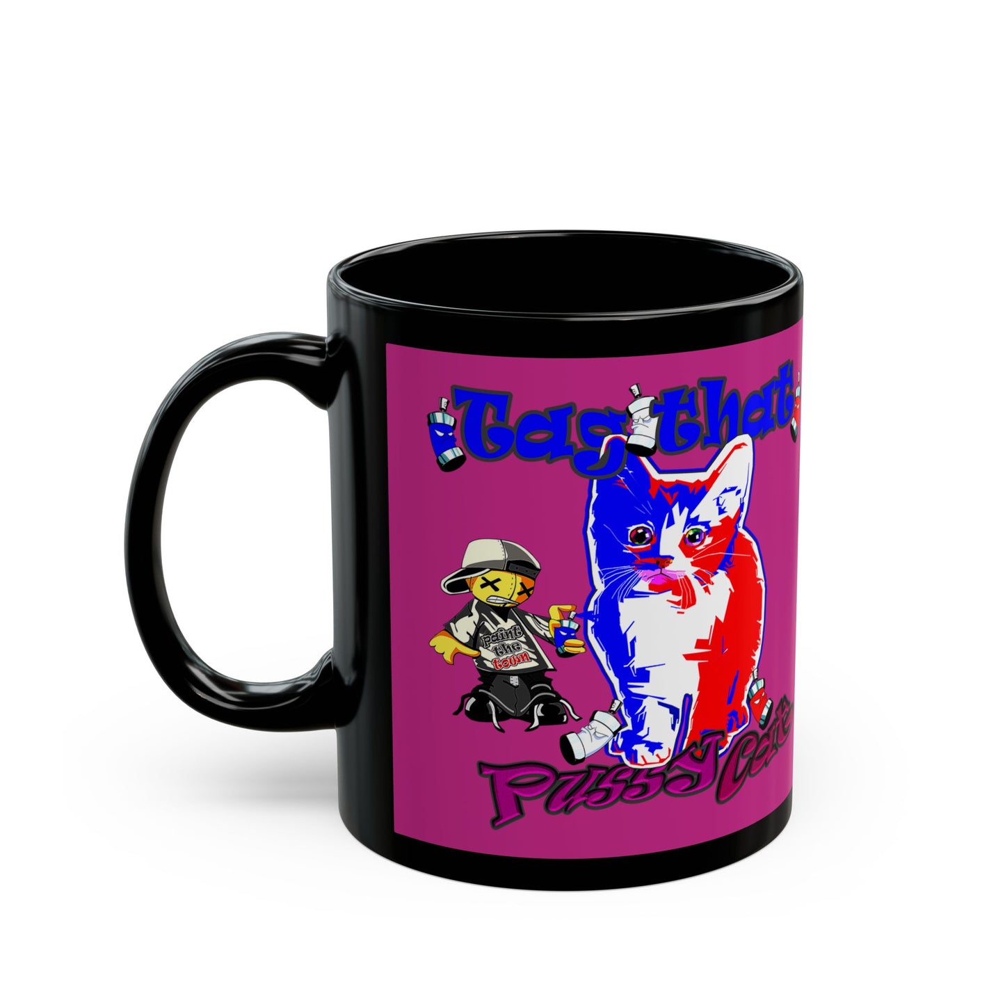 tag that - Black Mug (pink)