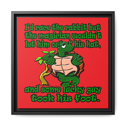 turtle race - framed canvas art (red)
