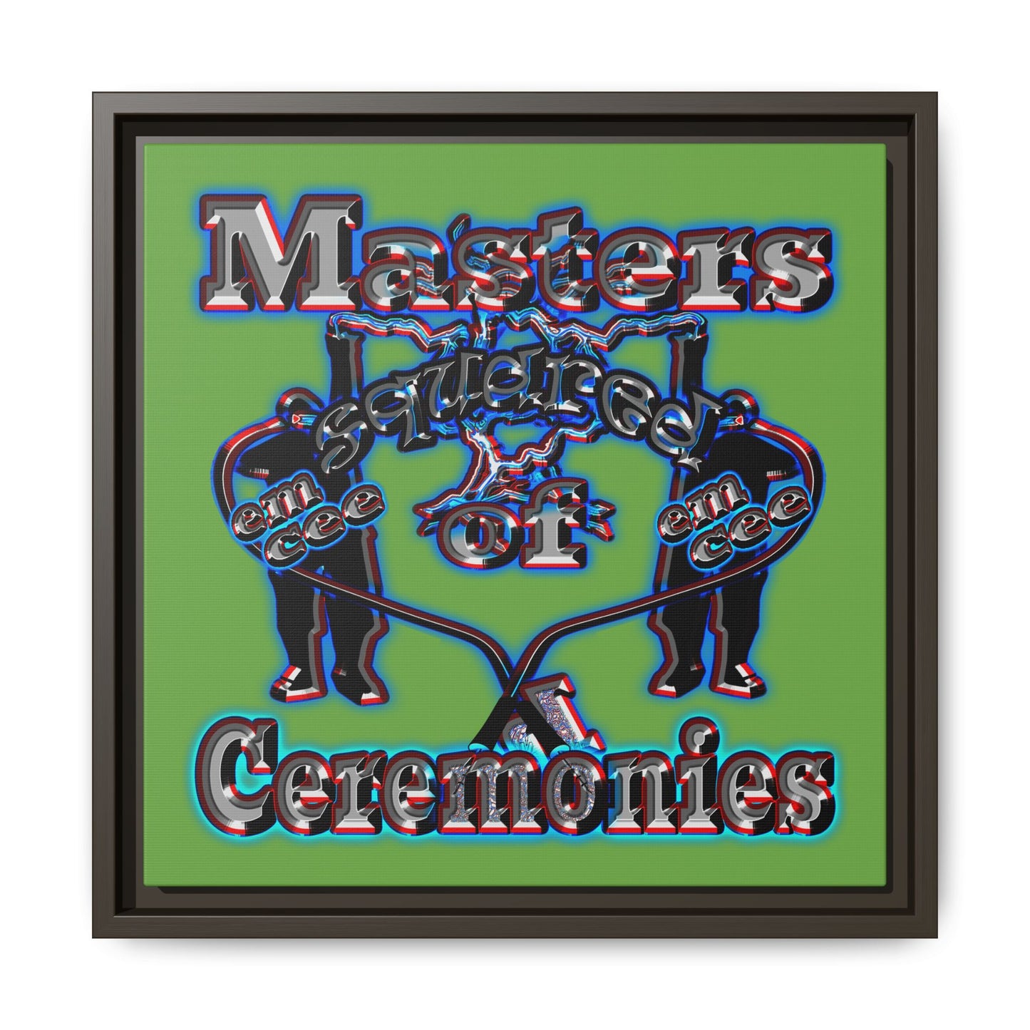 em cee squared - framed canvas art (green)