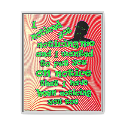 noticed you noticing - framed canvas art (yellow-orange wave)