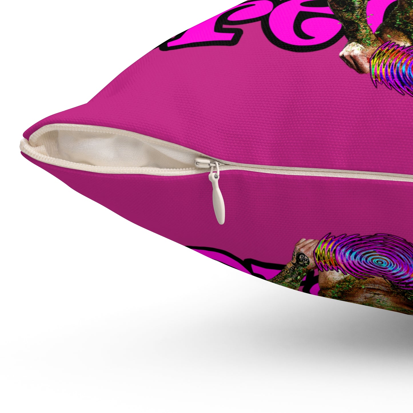 hoes b4 bros - Spun Polyester Square Pillow - (pink)