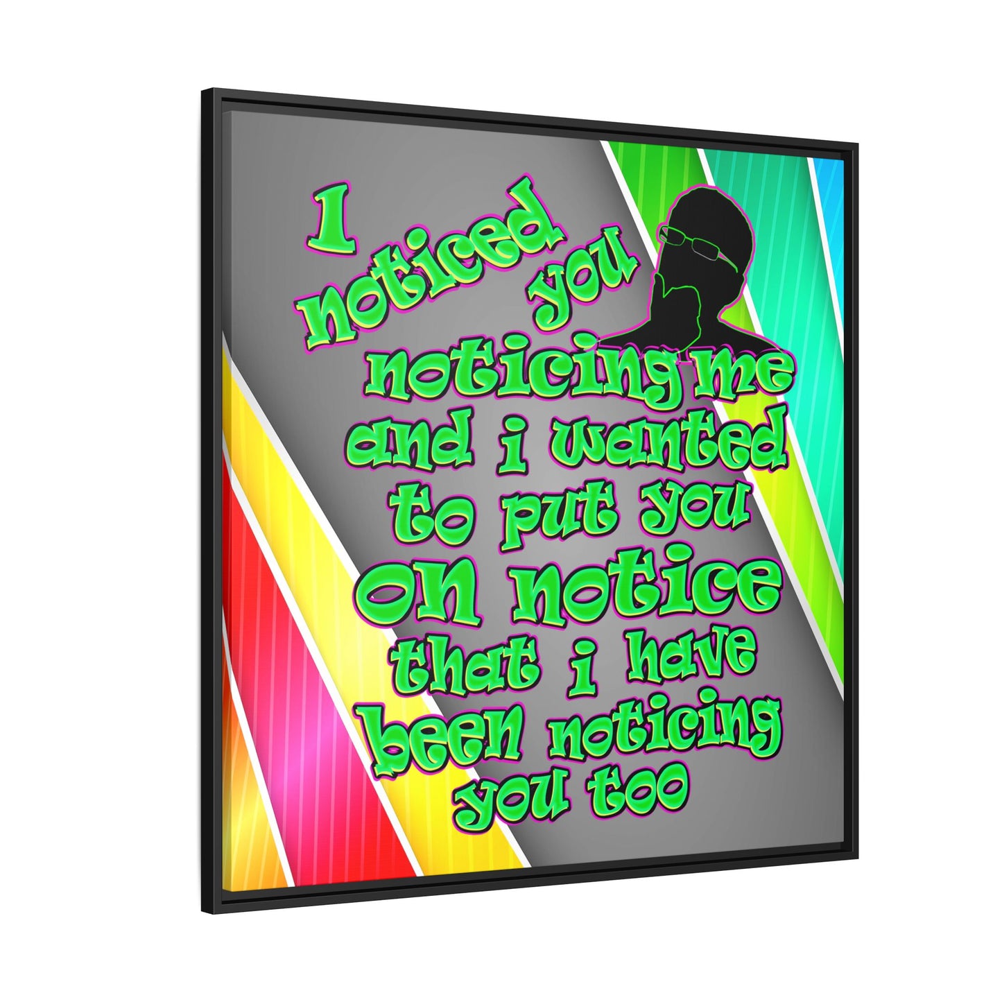 noticed you noticing - framed canvas art (rainbow split)