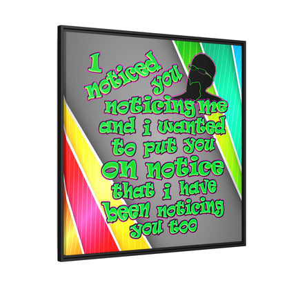 noticed you noticing - framed canvas art (rainbow split)