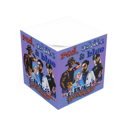 rw&b lives matter - note cube (light blue-purple wave)
