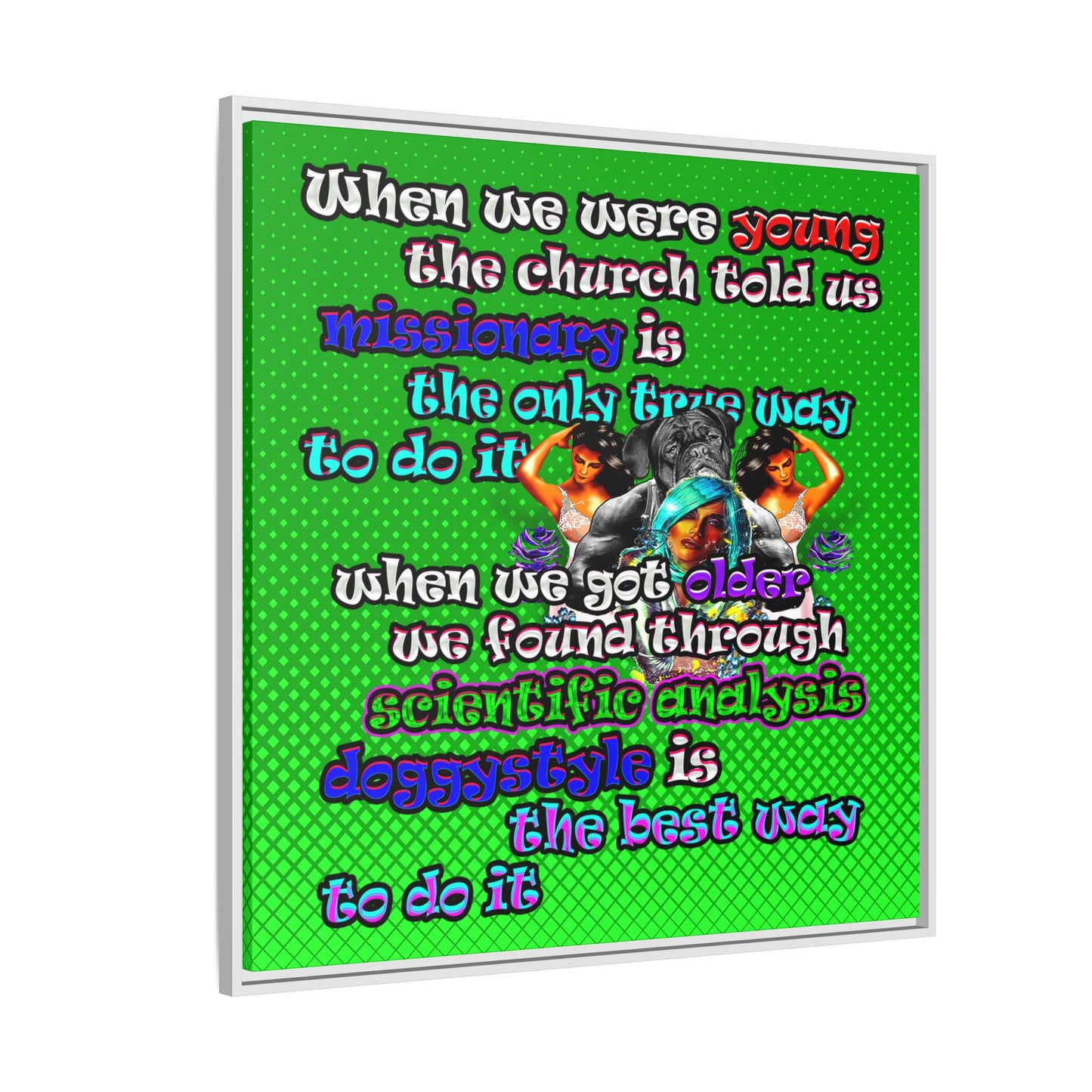 doggystyle - framed canvas art (logo green)