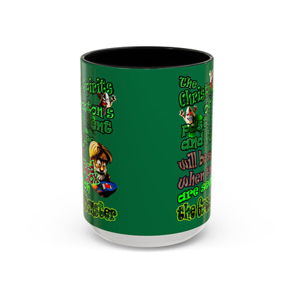 christmas spirits of boston - Accent Mug (dark green)