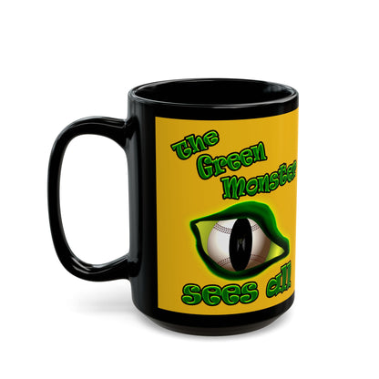 green monster - Black Mug (yellow)
