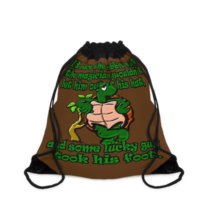 turtle race - Drawstring Bag (brown)